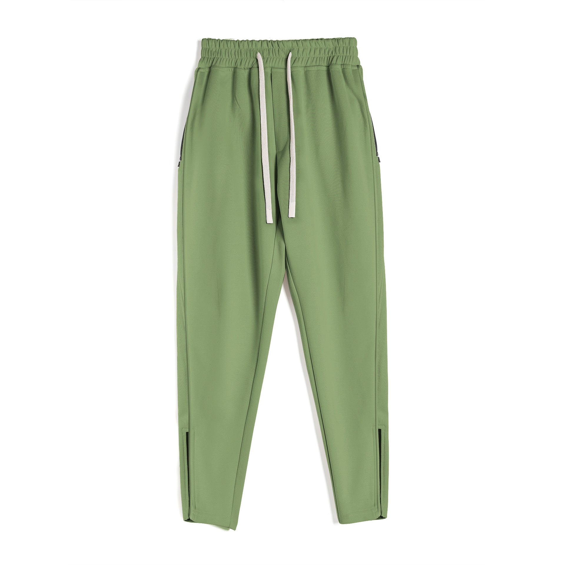 Slim Fit Leg Opening Zipper Ankle Banded Pants