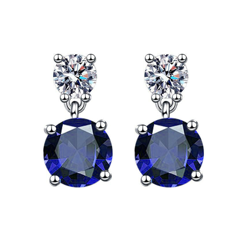 Women's Copper Inlaid Zircon Geometric Earrings
