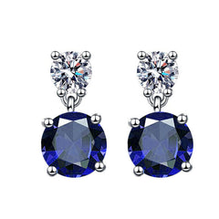 Women's Copper Inlaid Zircon Geometric Earrings