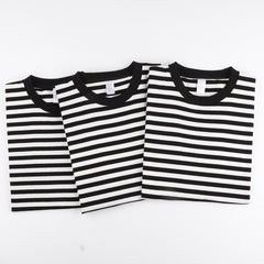 Striped Short Sleeve Simple Men's Versatile T-shirt Loose Top Half Sleeve