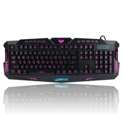 J10 tricolor backlight wired gaming keyboard set colorful luminous gaming mouse keyboard