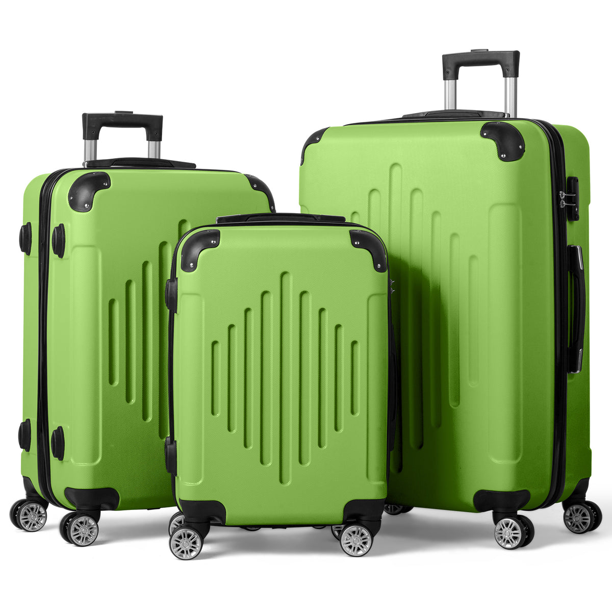 Comes With A Three In One Suitcase With 2 Diamond Shaped Stripes And Corners