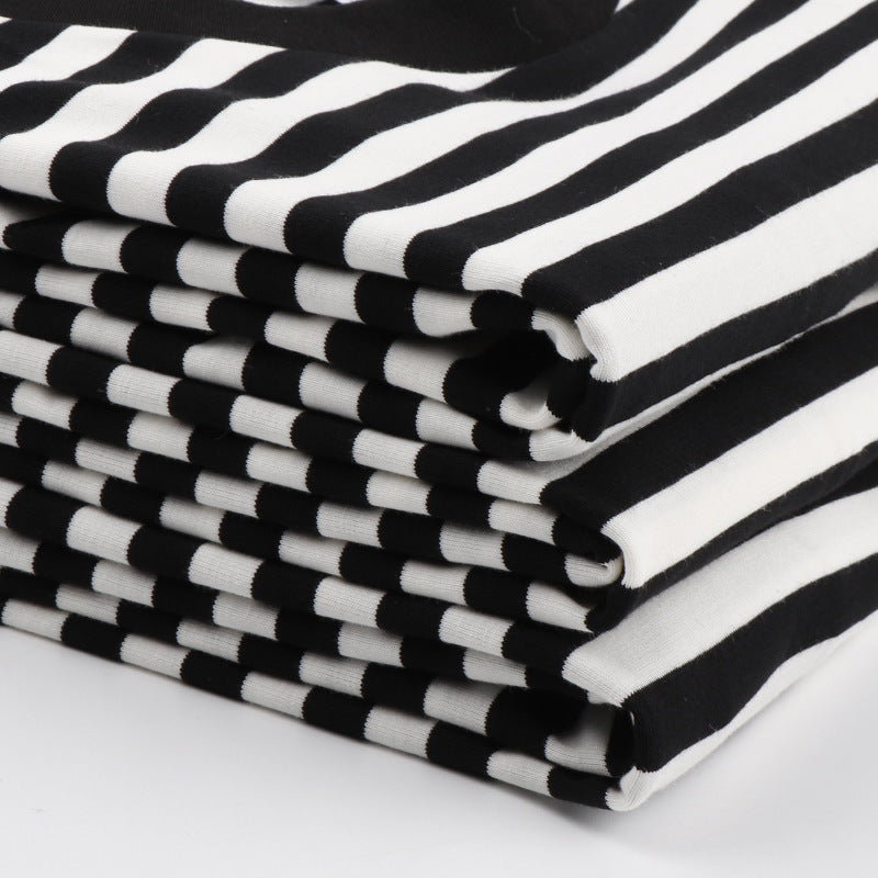 Striped Short Sleeve Simple Men's Versatile T-shirt Loose Top Half Sleeve