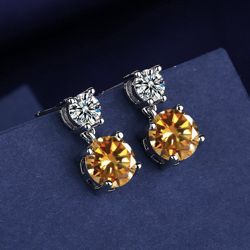 Women's Copper Inlaid Zircon Geometric Earrings