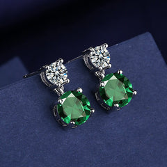 Women's Copper Inlaid Zircon Geometric Earrings