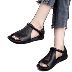 Summer Hollow Women's Sandals Flat Soft Bottom Low-top Roman Shoes