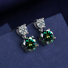 Women's Copper Inlaid Zircon Geometric Earrings