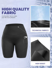 Yoga Pants - Five-point High-waisted Diagonal Pockets To Tuck In Solid Black Color