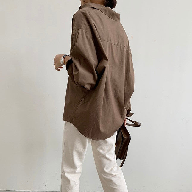 Early Autumn New Temperament Wild Button Loose Slimming Shirt