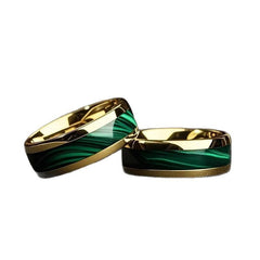 8mm Stainless Steel Fashion Style Turquoise Pattern Ring