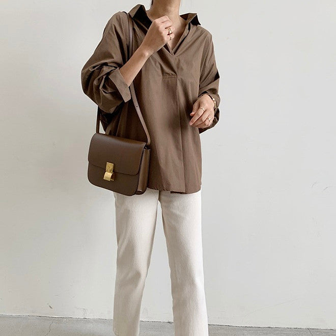 Early Autumn New Temperament Wild Button Loose Slimming Shirt