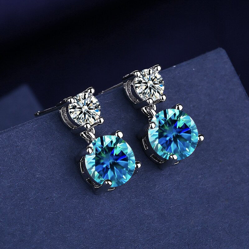 Women's Copper Inlaid Zircon Geometric Earrings