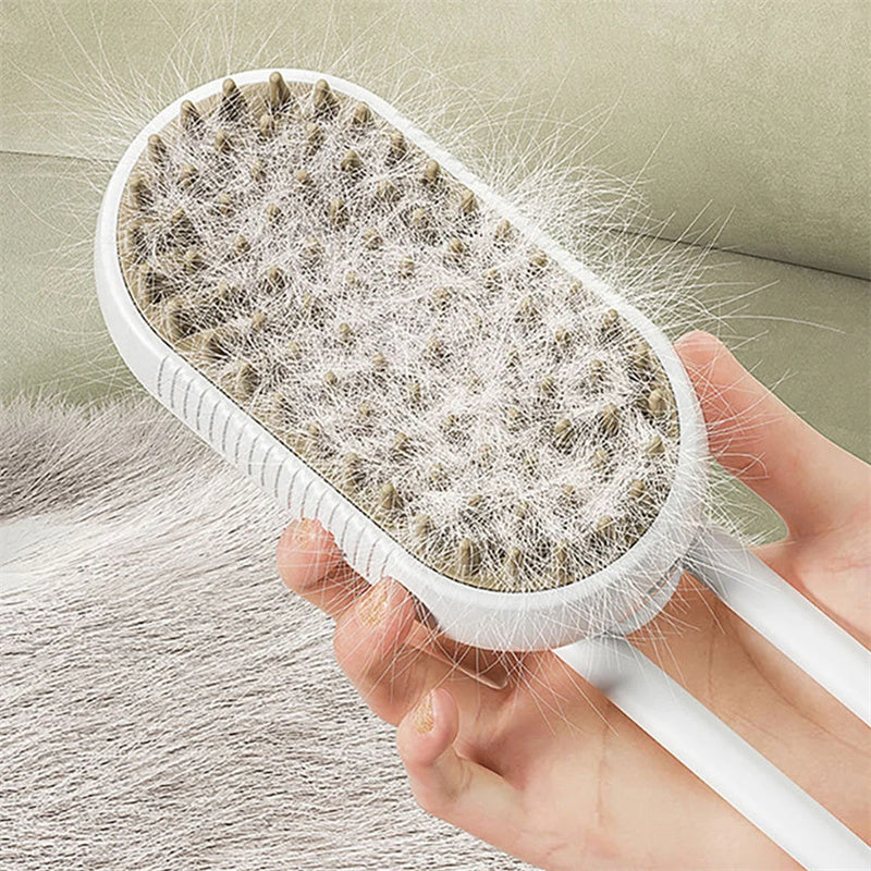 Cat Steam Brush Steamy Dog Brush 3 In 1 Electric Spray Cat Hair Brushes For Massage Pet