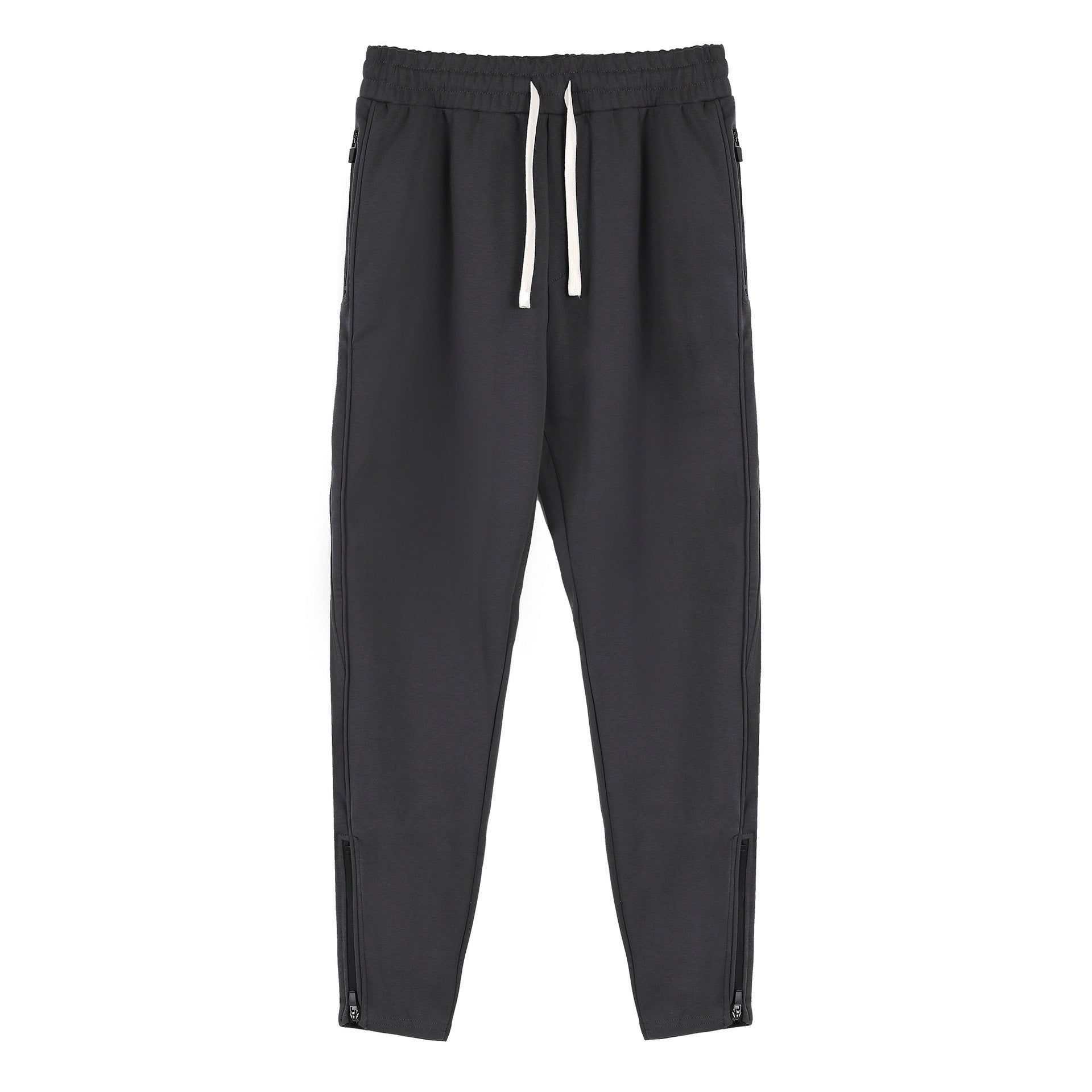 Slim Fit Leg Opening Zipper Ankle Banded Pants
